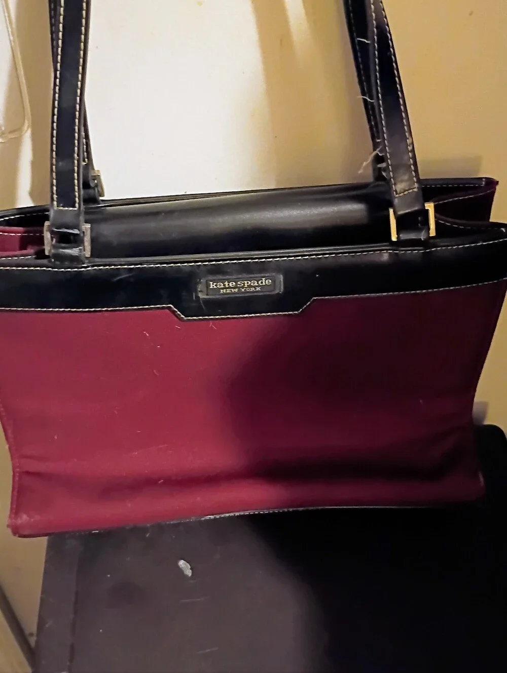 kate spade Burgundy and Black Shoulder Tote